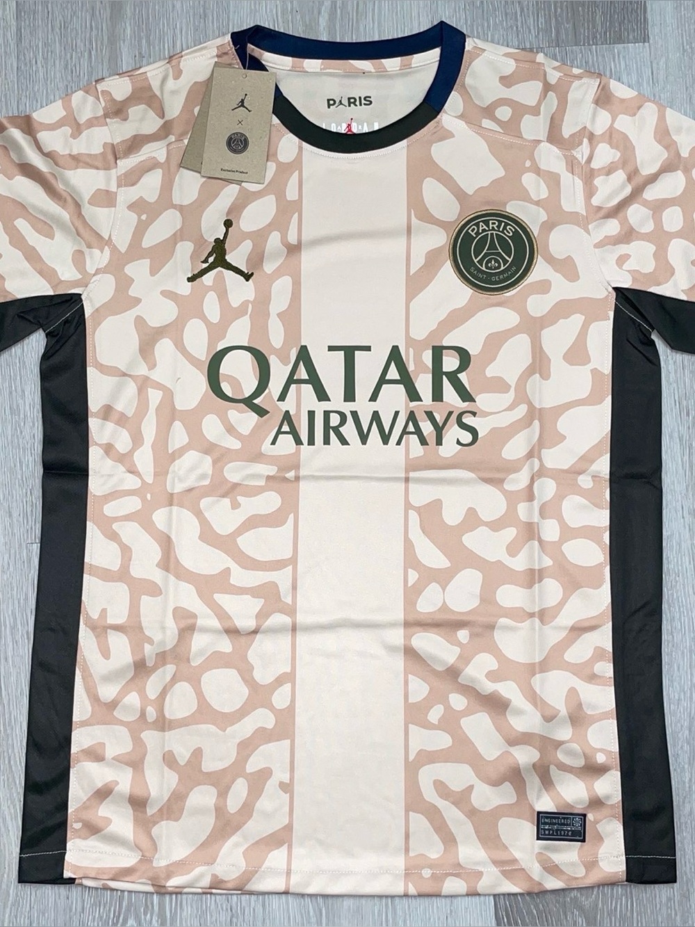 Paris Saint-Germain Soccer Football Jersey in Beige Camo